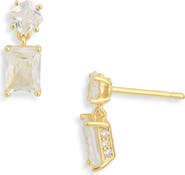 NORDSTROM RACK Emerald Cut Cubic Zirconia Drop Earrings