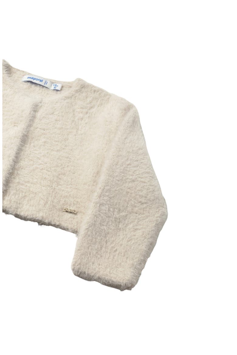Knit Cardigan with Faux Fur, Alternate, color, Cream