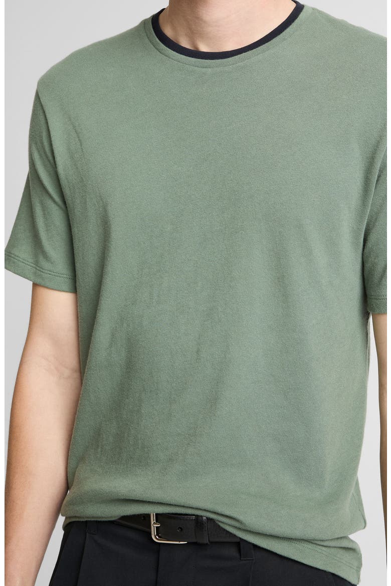 Loose Knit Double Collar Crewneck T-Shirt, Alternate, color, LAUREL/ COASTAL