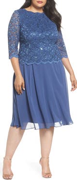 Alex Evenings Mock Two-Piece Midi Dress