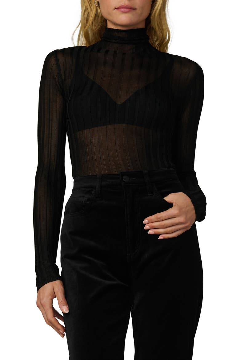 The Lana Ribbed Turtleneck, Main, color, BLACK