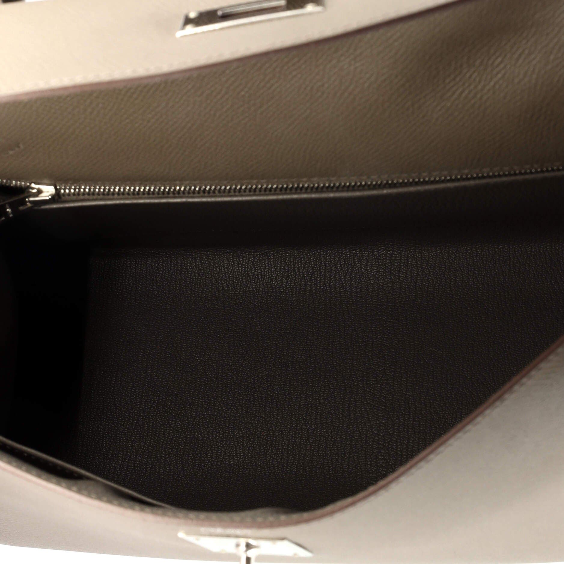 Pre-Owned Hermes Kelly Handbag Grey Epsom with Palladium Hardware 28, Alternate, color, 