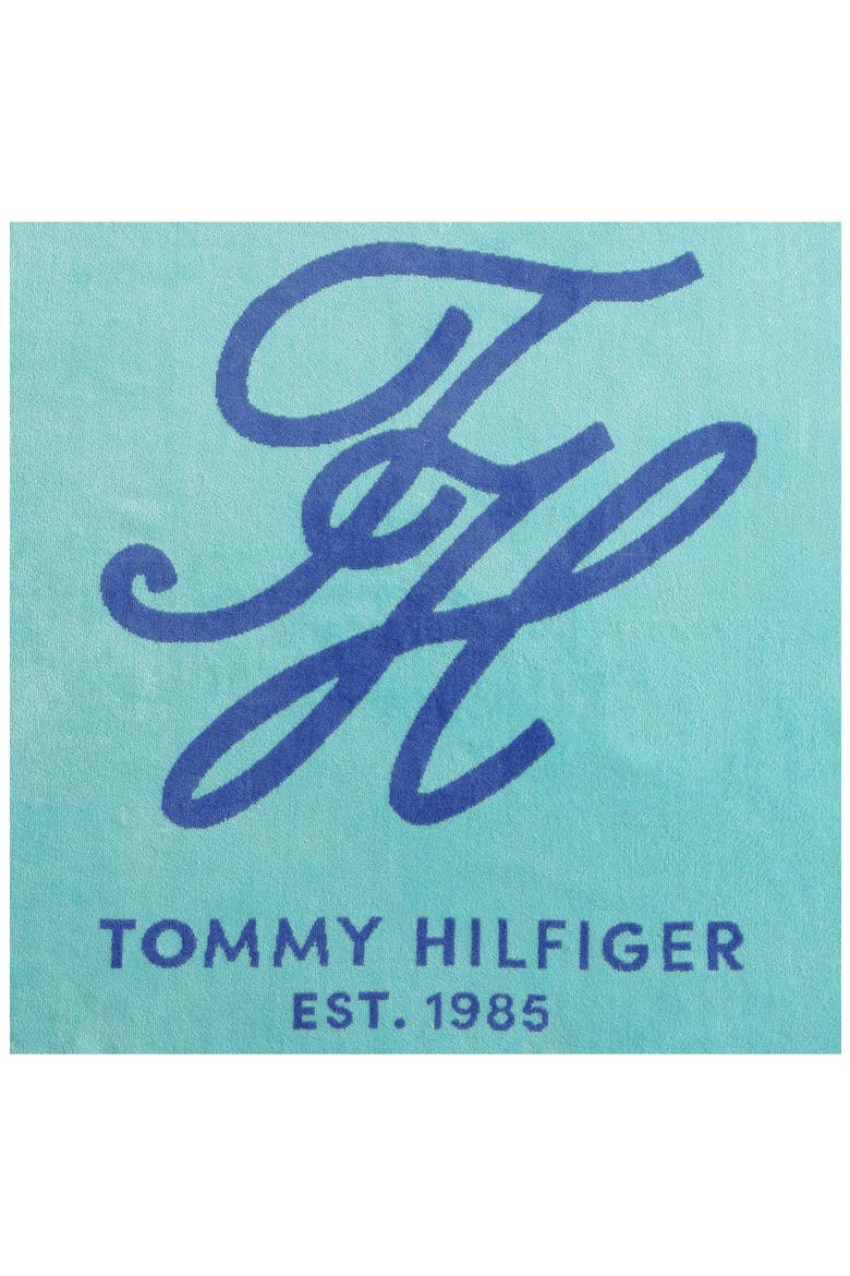 Colorblock Monogram Beach Towel, Alternate, color, BAJA BREEZE/ ROYAL BLUE