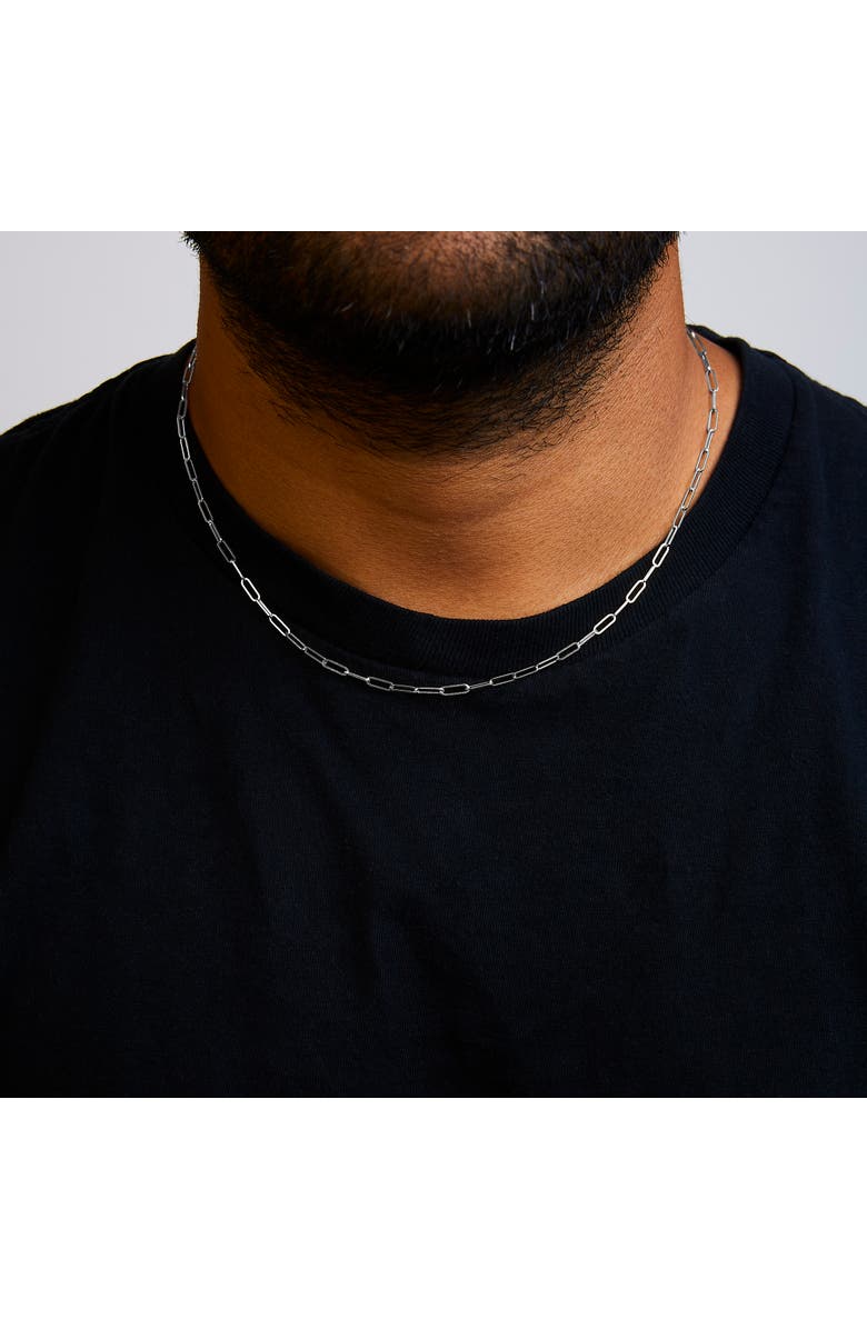 Haus of Brilliance Unisex Solid 14K Gold 2.5mm Paperclip Chain Necklace, Alternate, color, White