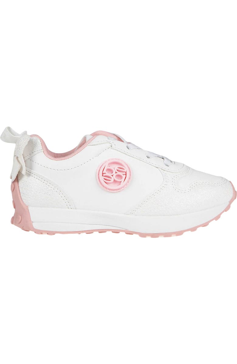 bebe Kids' Shimmer Athletic Sneaker, Alternate, color, White