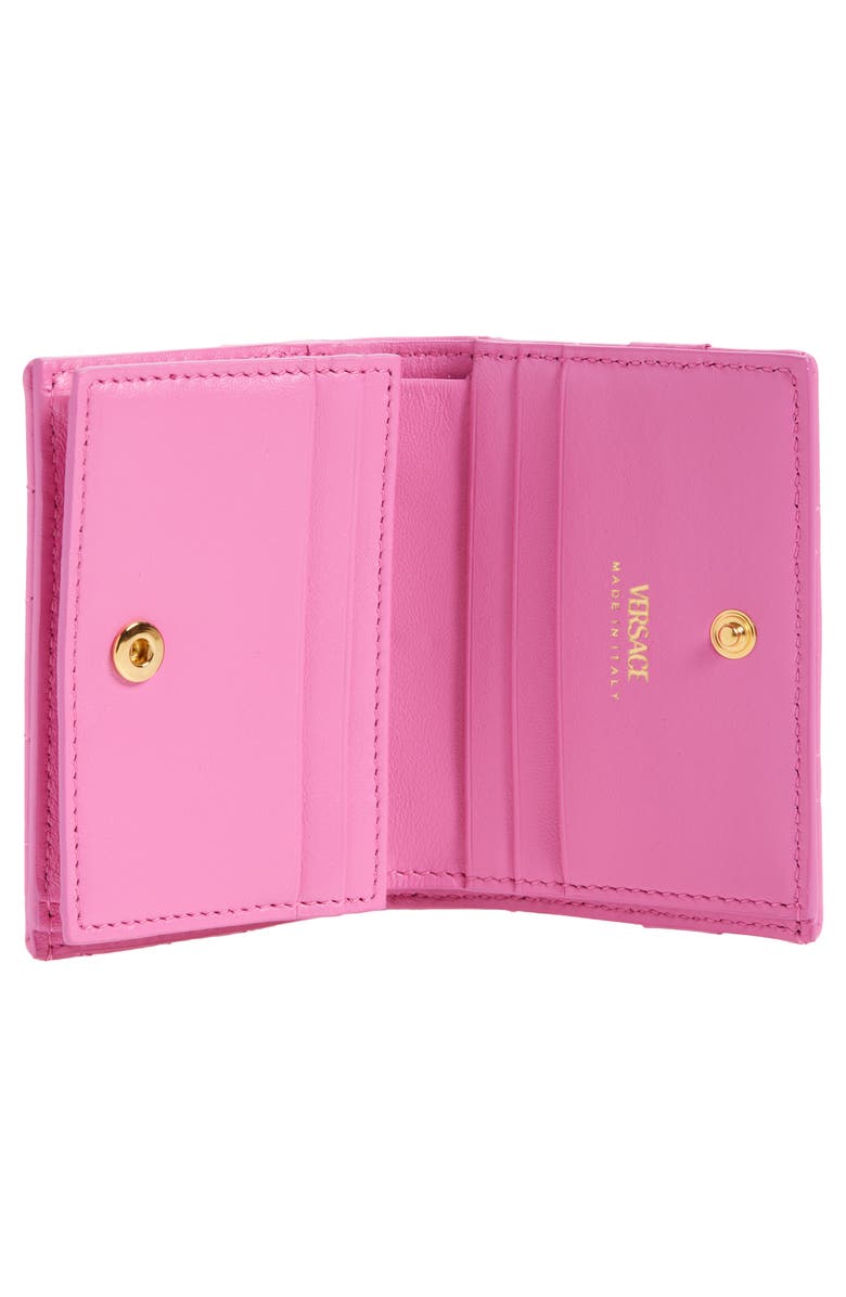 Versace Medusa '95 Compact Leather Bifold Wallet, Alternate, color, Dragon Fruit Gold