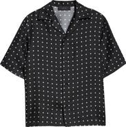 AMIRI Mix & Match Monogram Logo Print Silk Camp Shirt