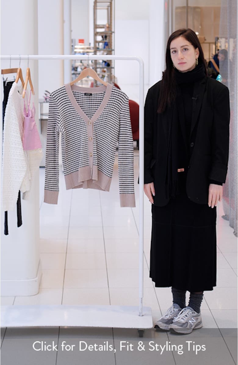 Stripe V-Neck Cardigan, sales video thumbnail