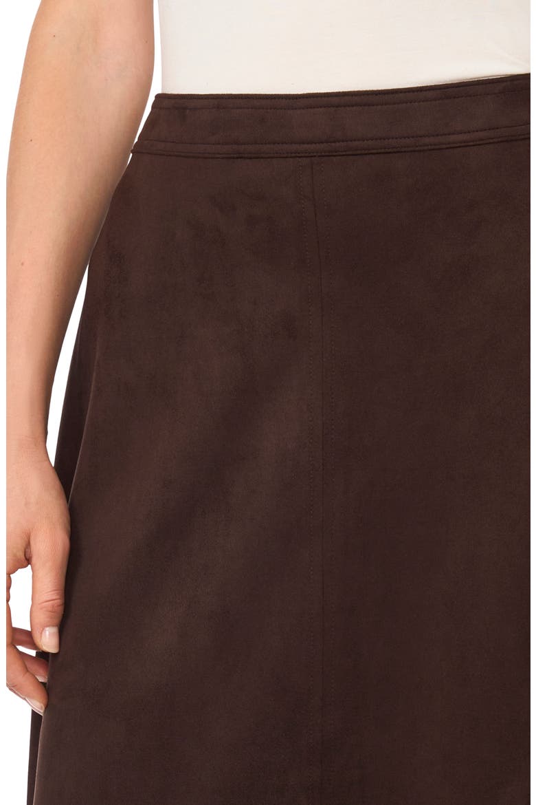 Faux Suede A-Line Skirt, Alternate, color, CALL ME CHOCOLATE