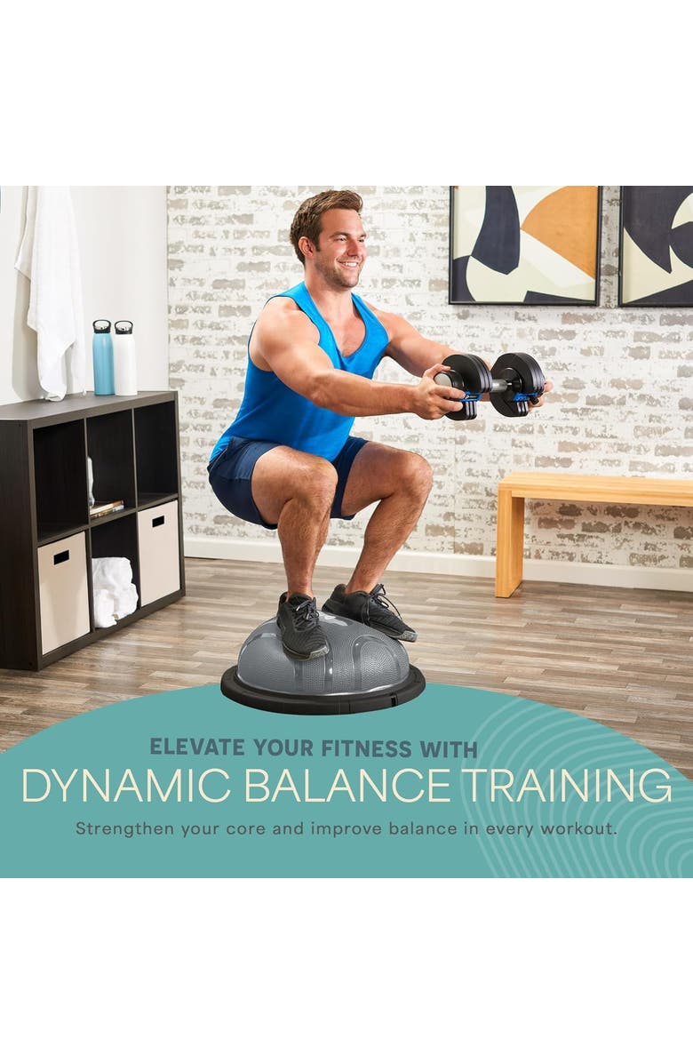 Lifepro Half Ball Balance Trainer Stability Balance Ball for Exercise Core Strength, Alternate, color, Grey