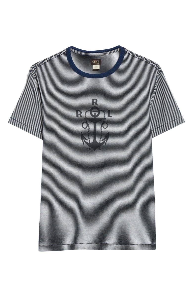 Double RL Stripe Logo Graphic T-Shirt, Alternate, color, 