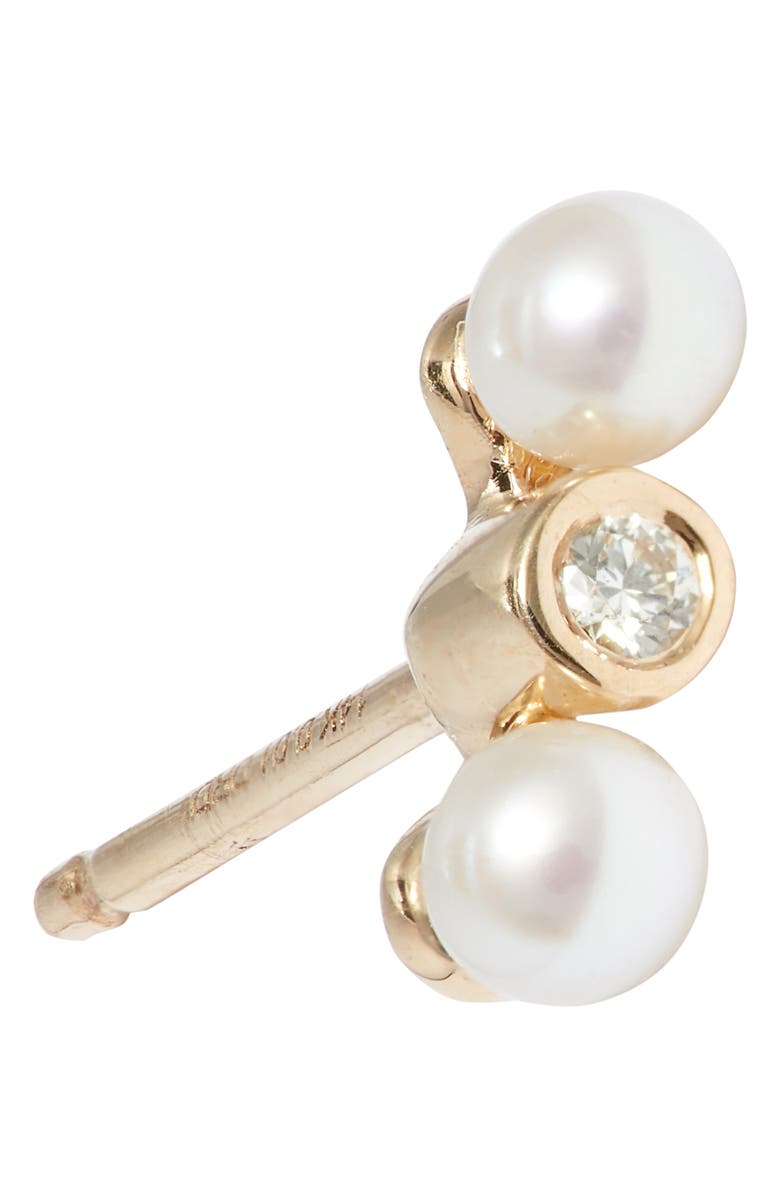 Dana Rebecca Designs Diamond and Pearl Stud Earrings, Alternate, color, 