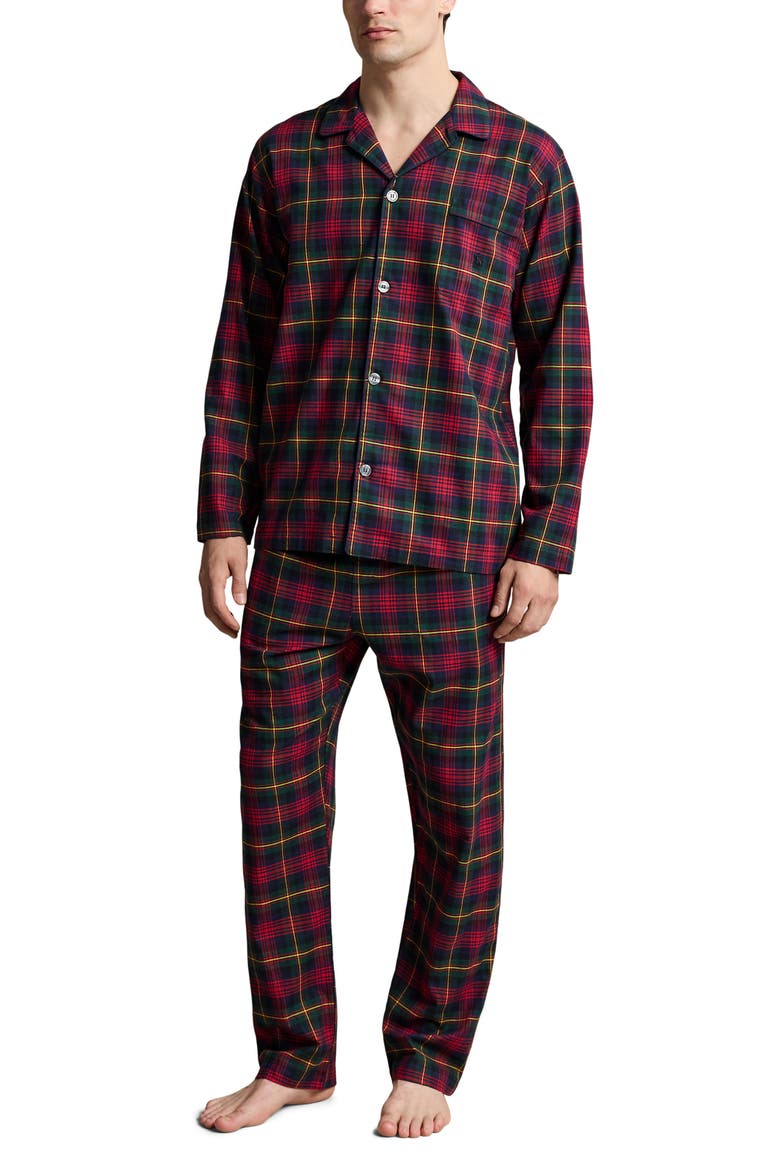 Plaid Flannel Pajama Set, Main, color, LOCKWOOD PLAID/ POLO BLACK PP