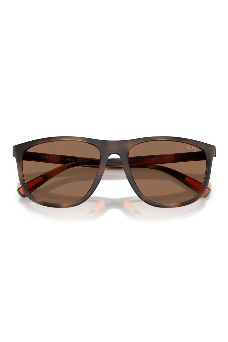 57mm Pillow Sunglasses, Alternate, color, MATTE DARK HAVANA / DARK BROWN