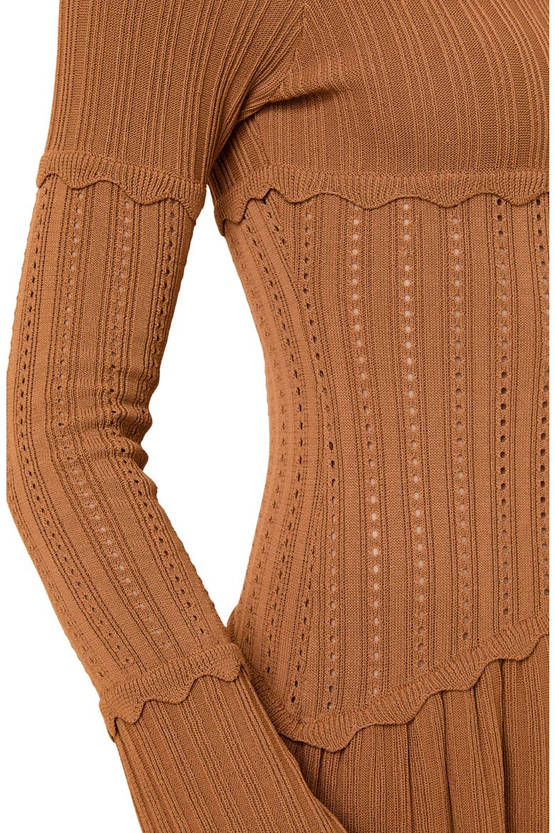 Amara Ribbed Minidress, Alternate, color, CAMEL