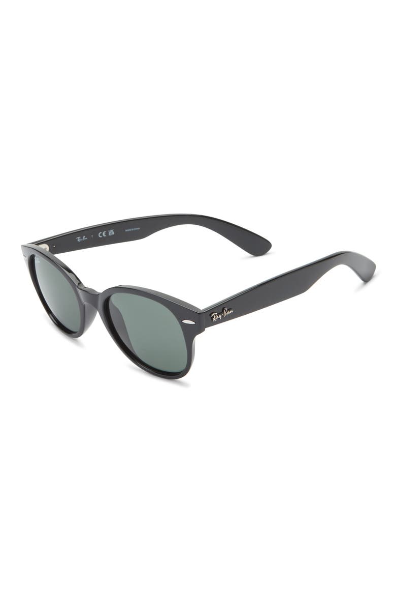 51mm Round Sunglasses, Alternate, color, BLACK