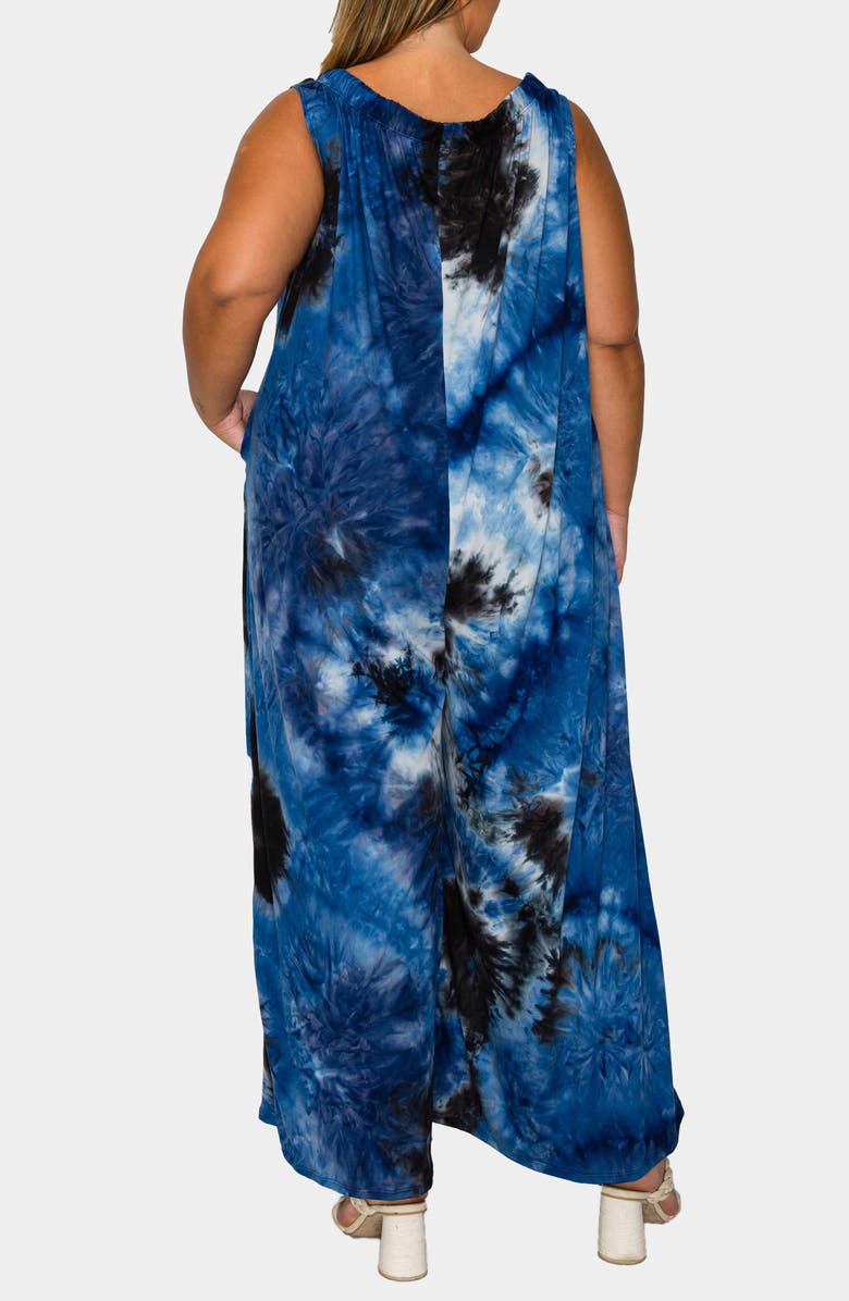 L I V D Pax Tie Dye Pocket Jumpsuit, Alternate, color, Navy Royal Grey