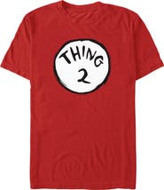 Dr. Seuss Mens Dr. Seuss Thing 2 Classic Badge T Shirt