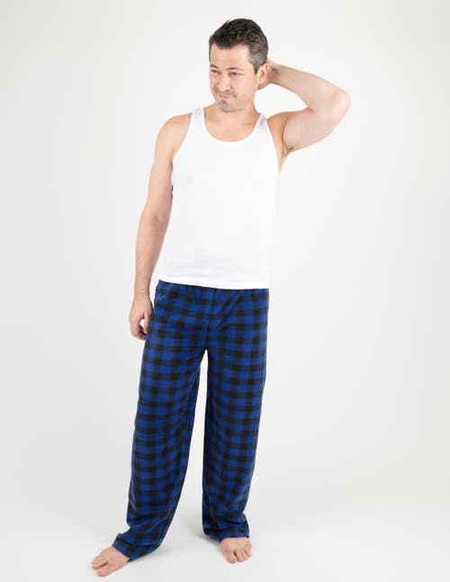Leveret Fleece Printed Holiday Pajama Pants In Blue