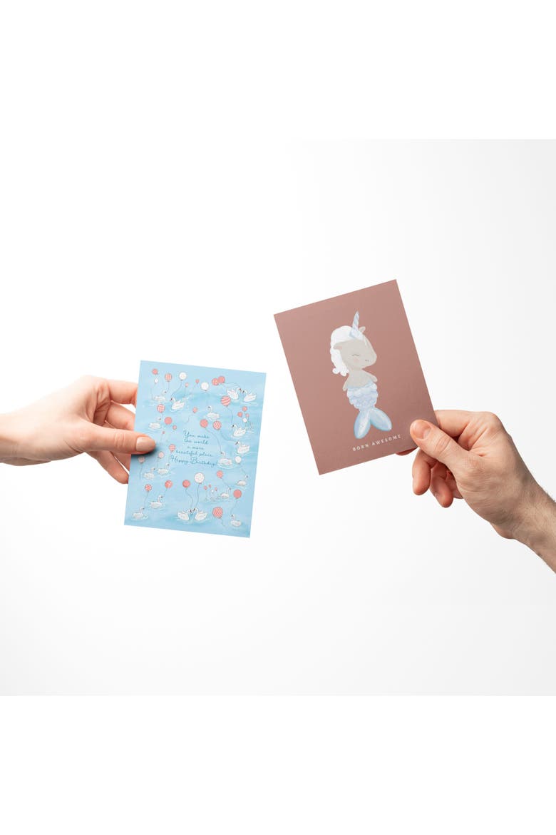 Baby Greeting Card Pack (3ct) "Swan Heart Unicorn", Alternate, color, Multi-Pack