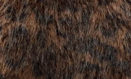 Nvlt Faux Fur Longline Coat In Brown