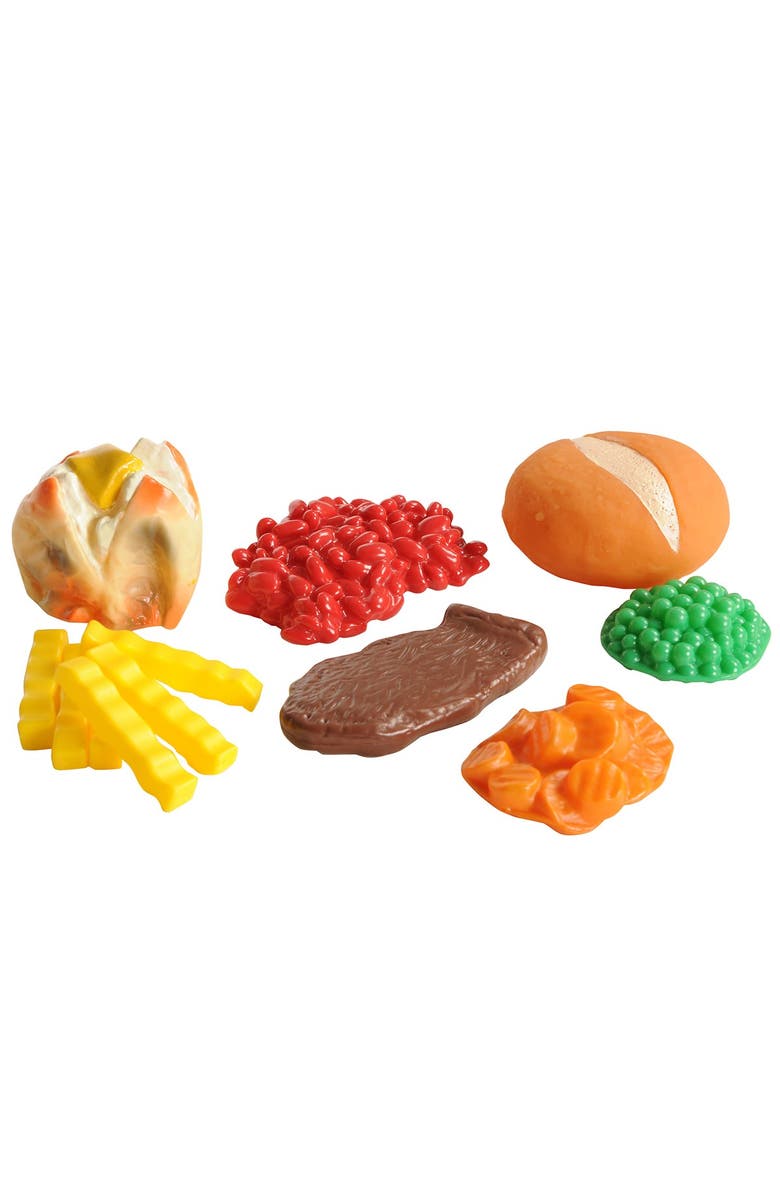 Kaplan Early Learning Company Life-size Pretend Play Dinner Meal Set - 24 Pieces, Alternate, color, Multicolored