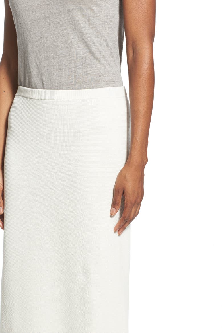 Silk & Cotton Interlock Knit Pencil Skirt, Alternate, color, BONE