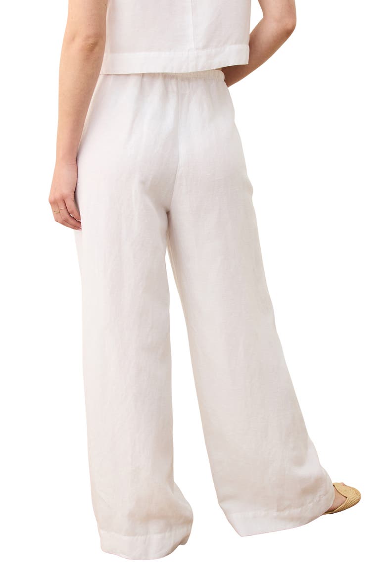 Linen Blend Wide Leg Pants, Alternate, color, BRIGHT WHITE