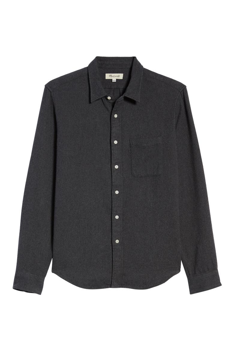 Flannel Sunday Shirt, Alternate, color, DARK HEATHER GREY