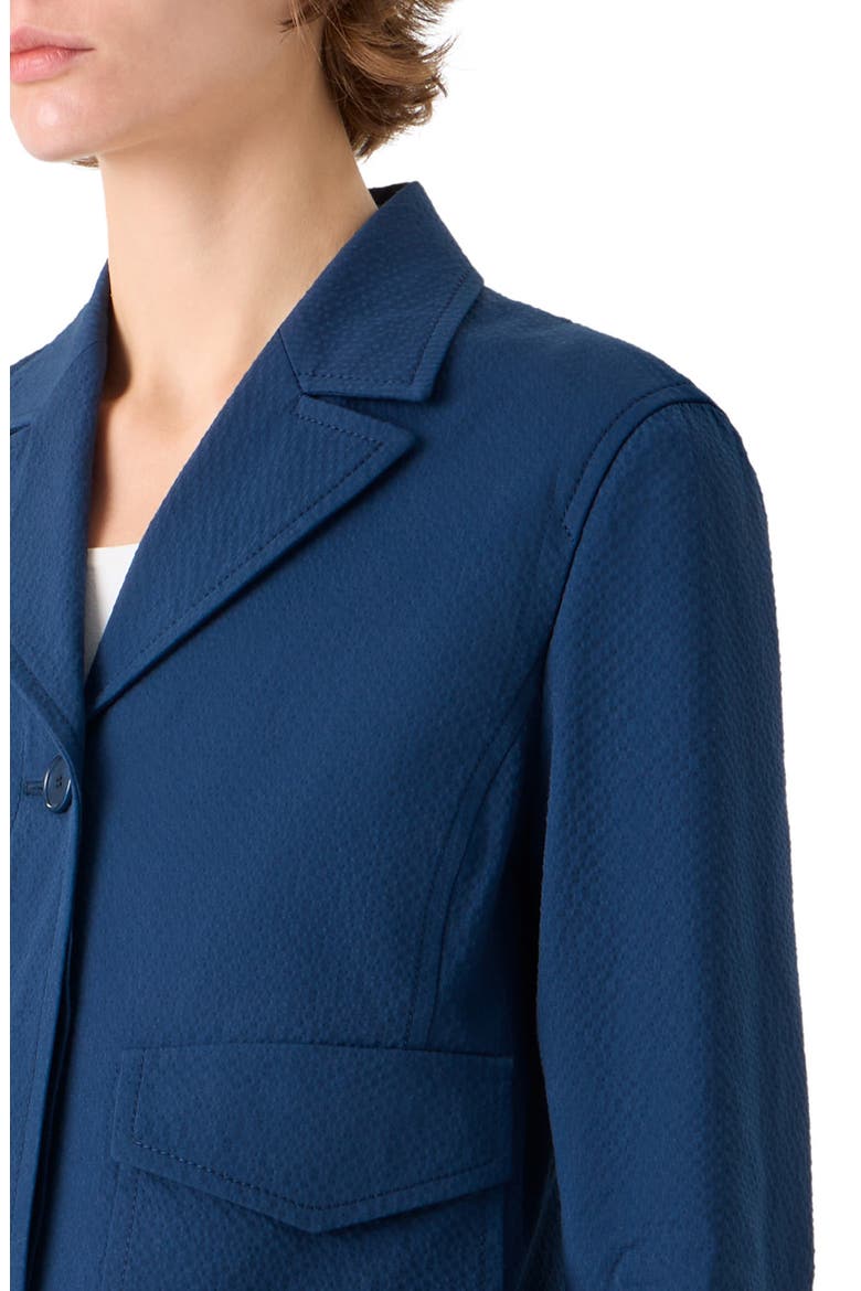 Straight Fit Cotton Stretch Seersucker Jacket, Alternate, color, DARK BLUE