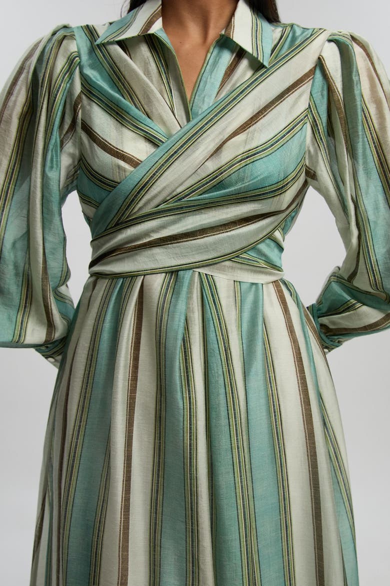 Stripe Organdie Wrap Shirt Dress, Alternate, color, Stripe