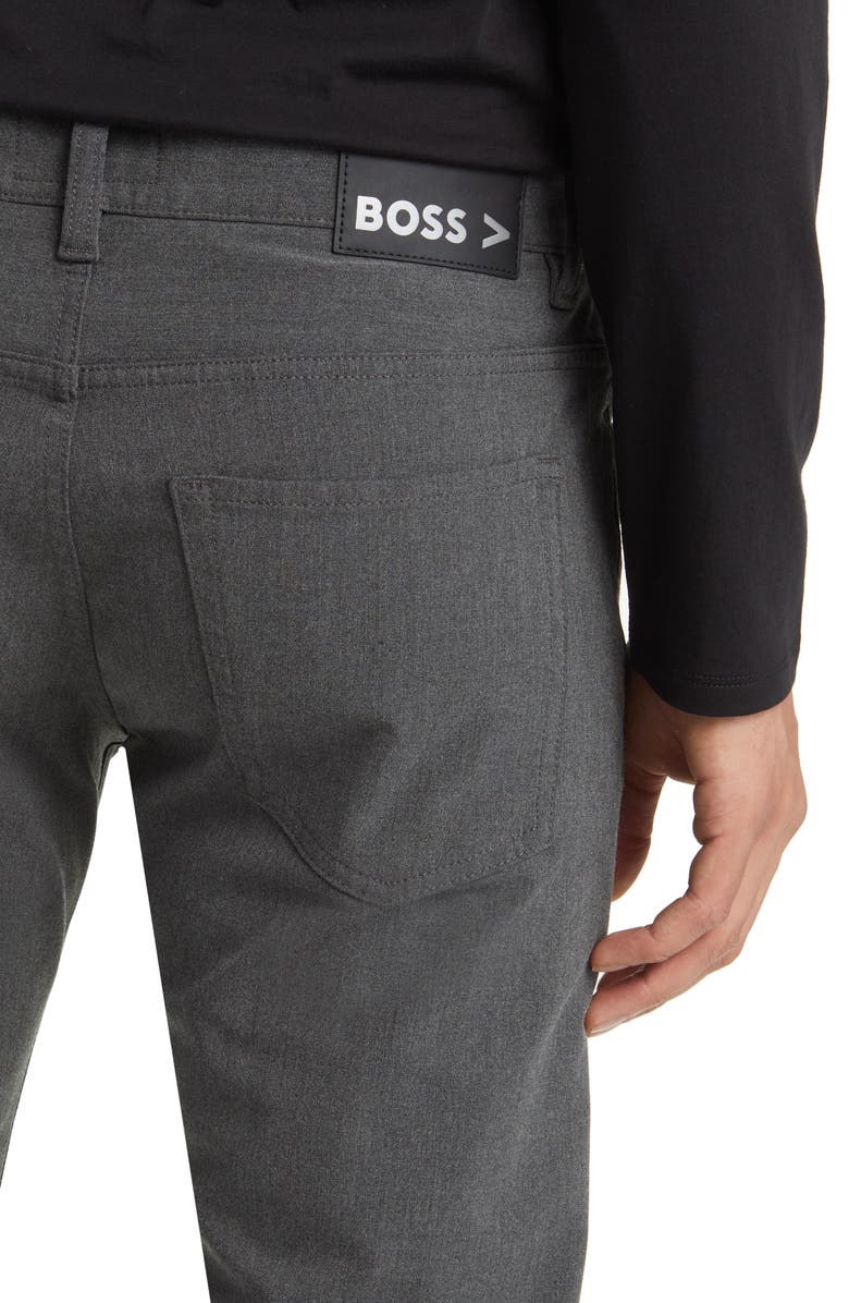 BOSS Delaware Slim Fit Five Pocket Pants, Alternate, color, Charcoal