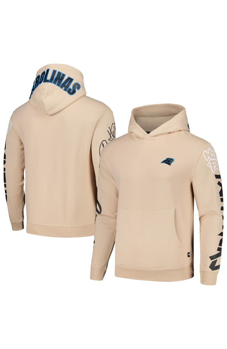 THE WILD COLLECTIVE Unisex The Wild Collective Cream Carolina Panthers Heavy Block Pullover Hoodie, Alternate, color,