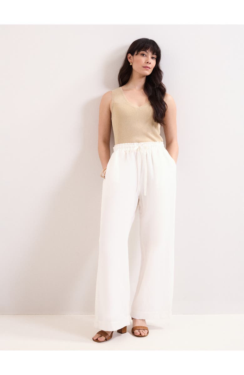 Phase Eight Rowan Wide Leg Linen Trousers, Main, color, White