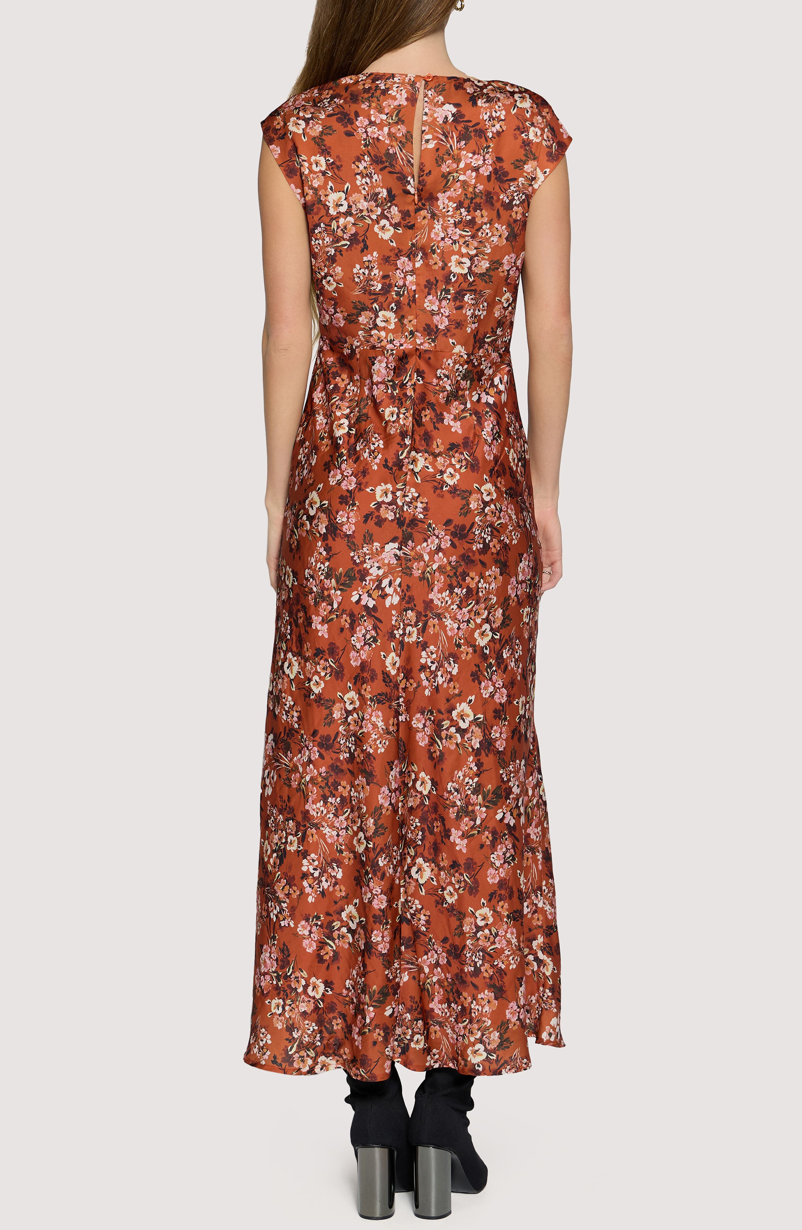 Lost + Wander Bouquet Cowl Neck Satin Maxi Dress (Women) | Nordstrom