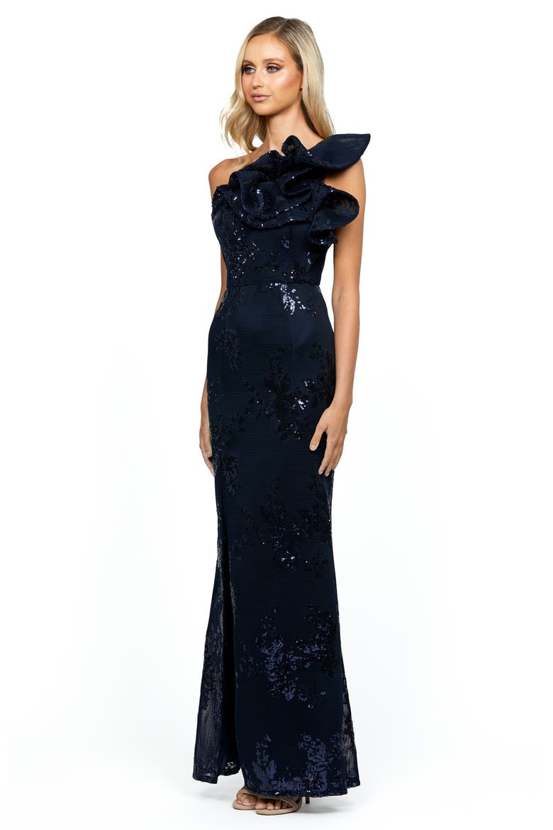 Jessie One Shoulder Gown, Alternate, color, NAVY