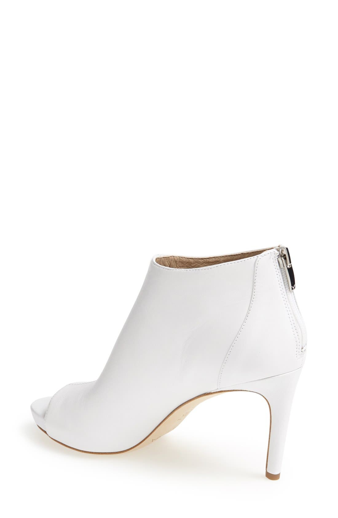 'Nessa 2' Leather Open Toe Bootie, Alternate, color, WHITE NAPPA