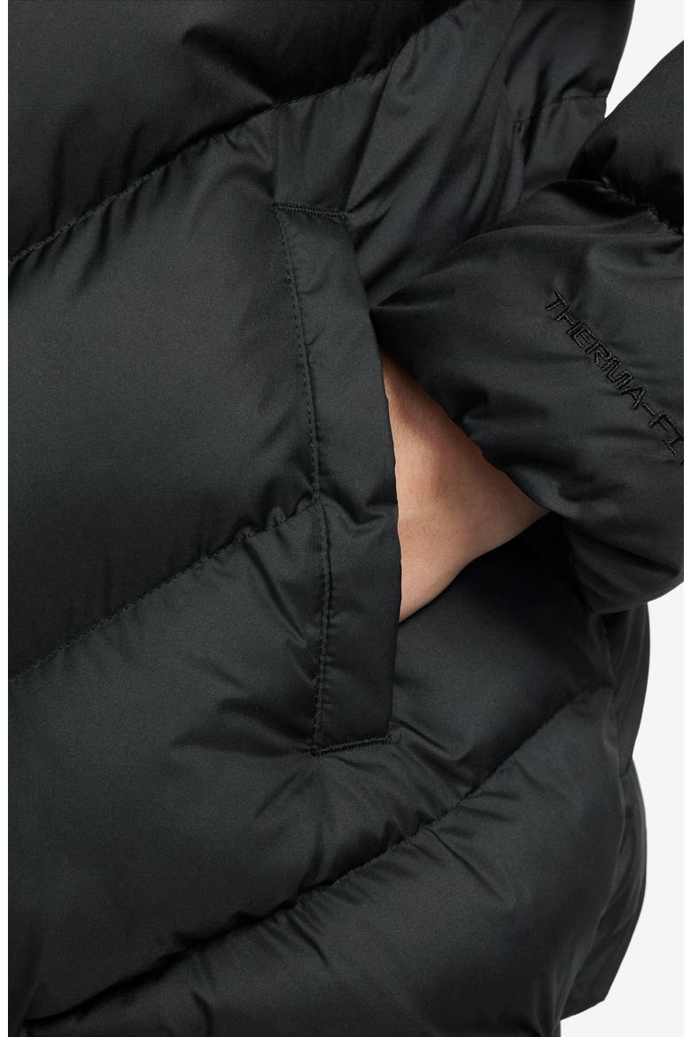 Kids' Sportswear All Day Therma-FIT Quilted Hooded Puffer Jacket, Alternate, color, BLACK/ WHITE