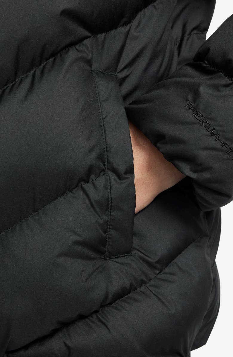 Nike Kids' Sportswear All Day Therma-FIT Quilted Hooded Puffer Jacket, Alternate, color, Black/ White