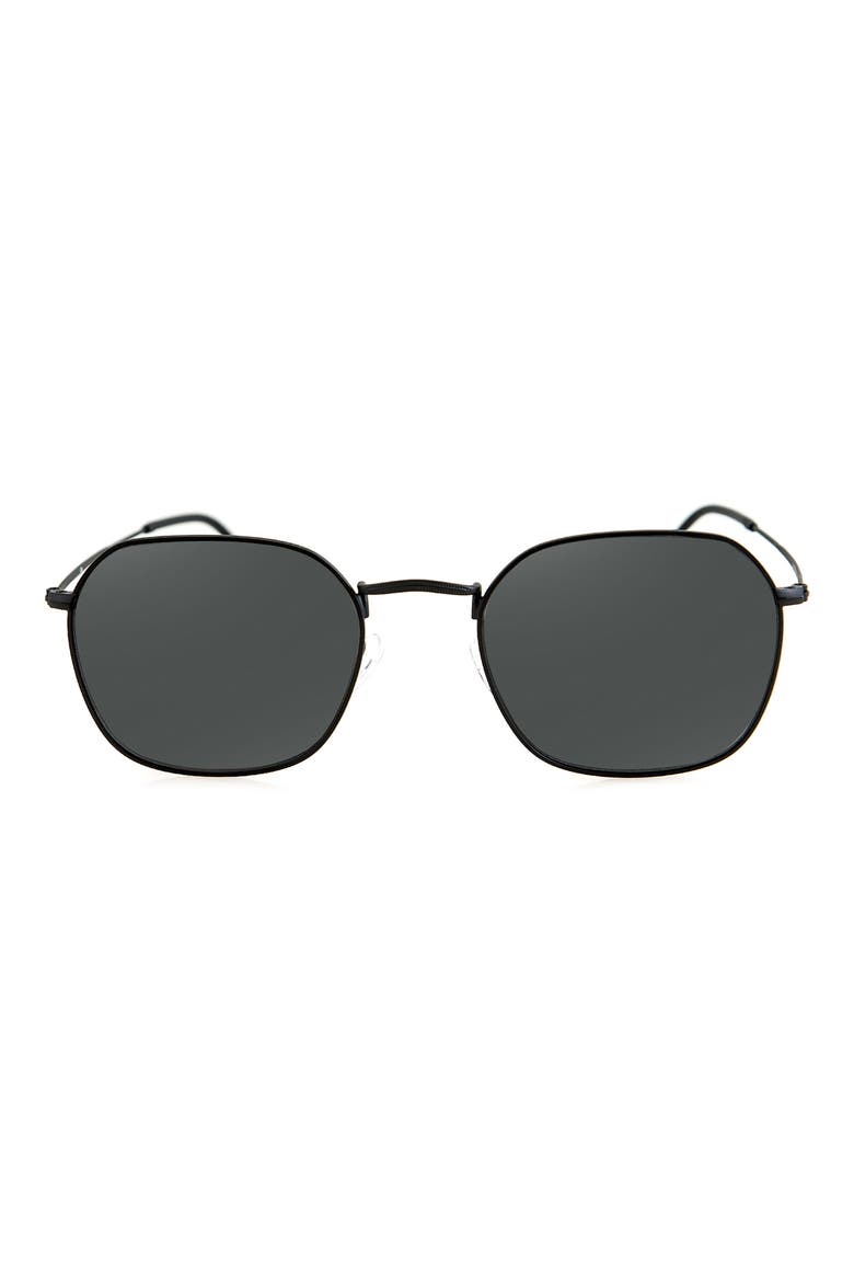 Kai 50mm Polarized Oval Sunglasses, Main, color, BLACK