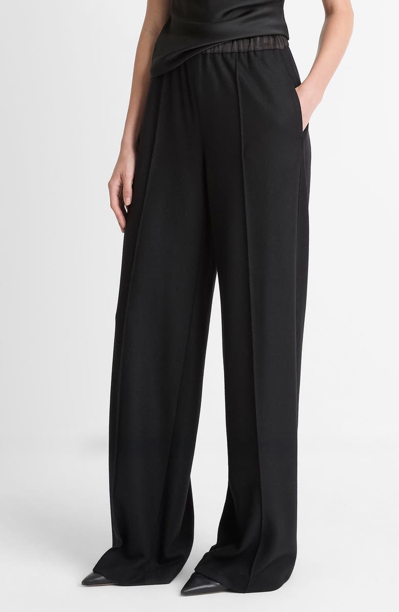Vince Pull On Wide Leg Pants, Alternate, color, Black