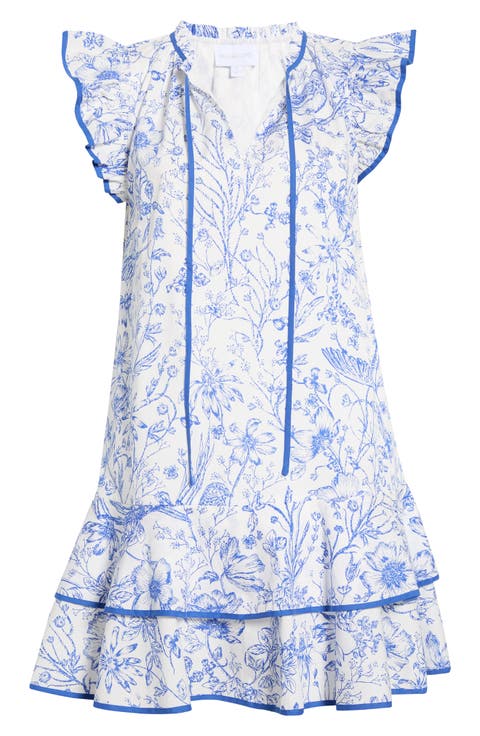 Eve Floral Print Ruffle Dress