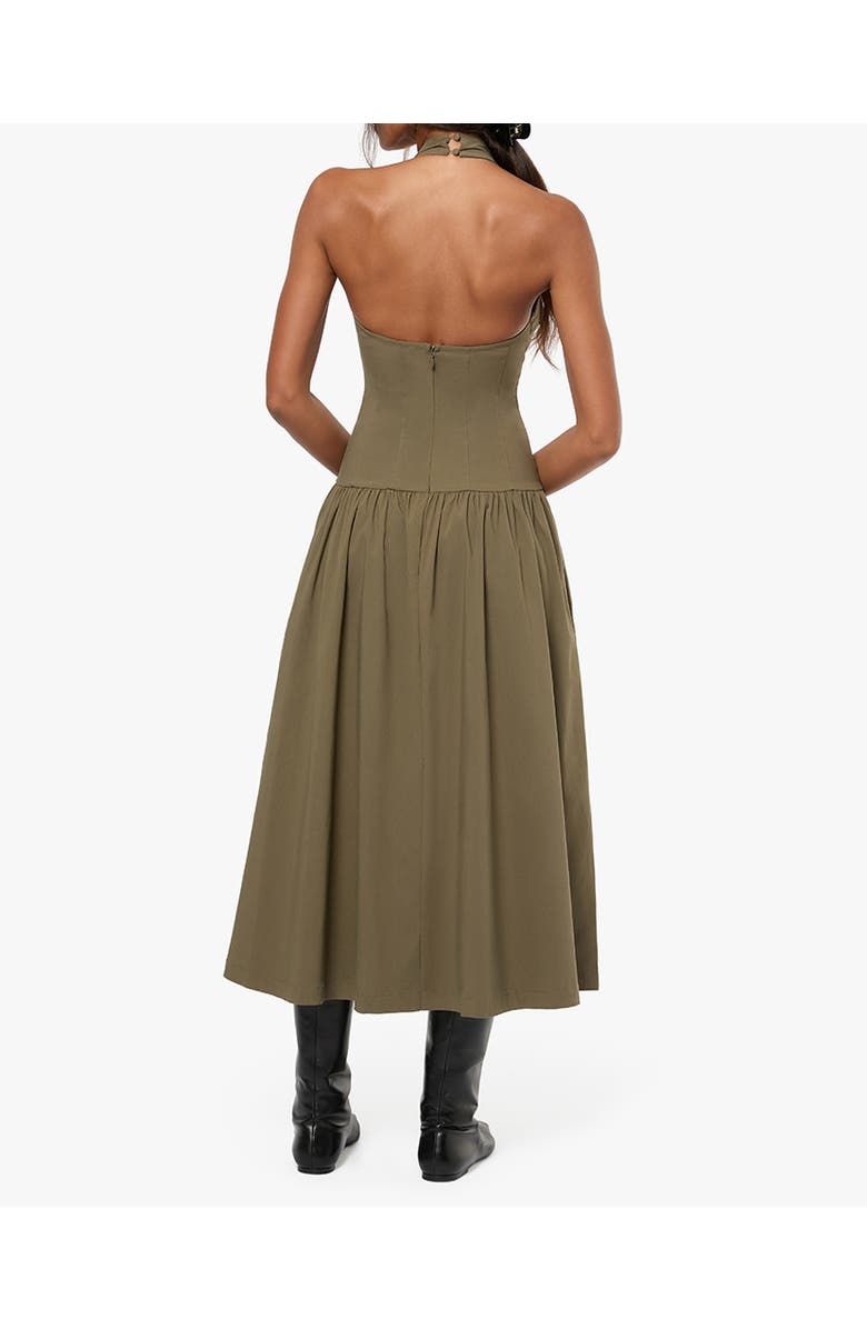 WeWoreWhat Halter Corset Midi Dress, Alternate, color, 