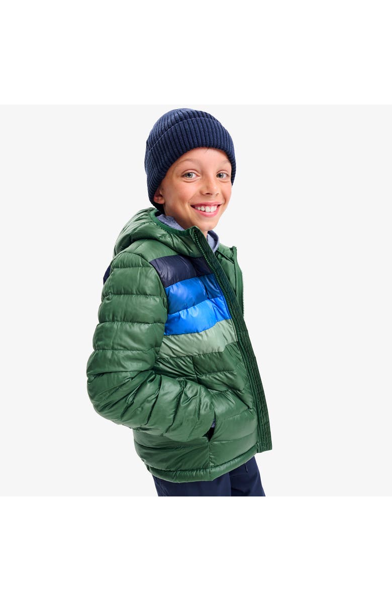 Primary Kids Puffer Jacket In Rainbow Stripe, Alternate, color,