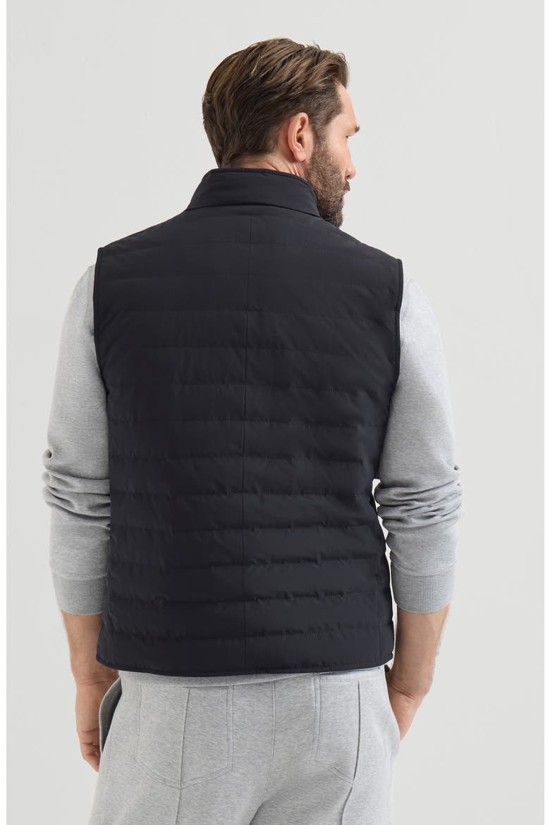 Bonded taffeta lightweight down vest, Alternate, color, Navy Blue