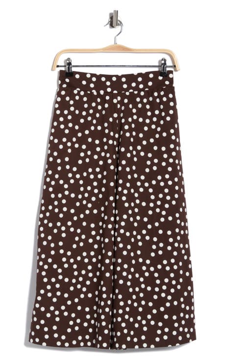 Polka Dot Wide Leg Capri Pants