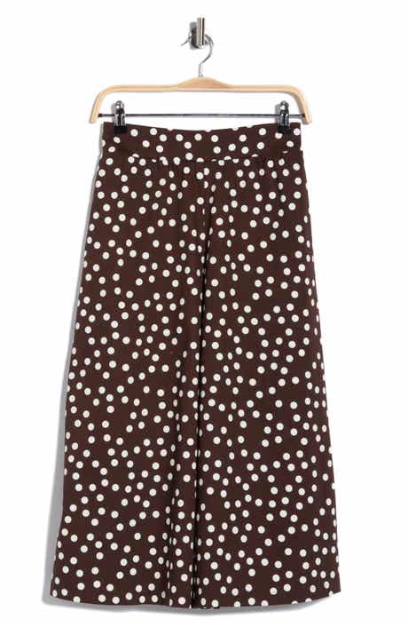 Polka Dot Wide Leg Capri Pants