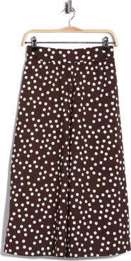 Renee C Polka Dot Wide Leg Capri Pants