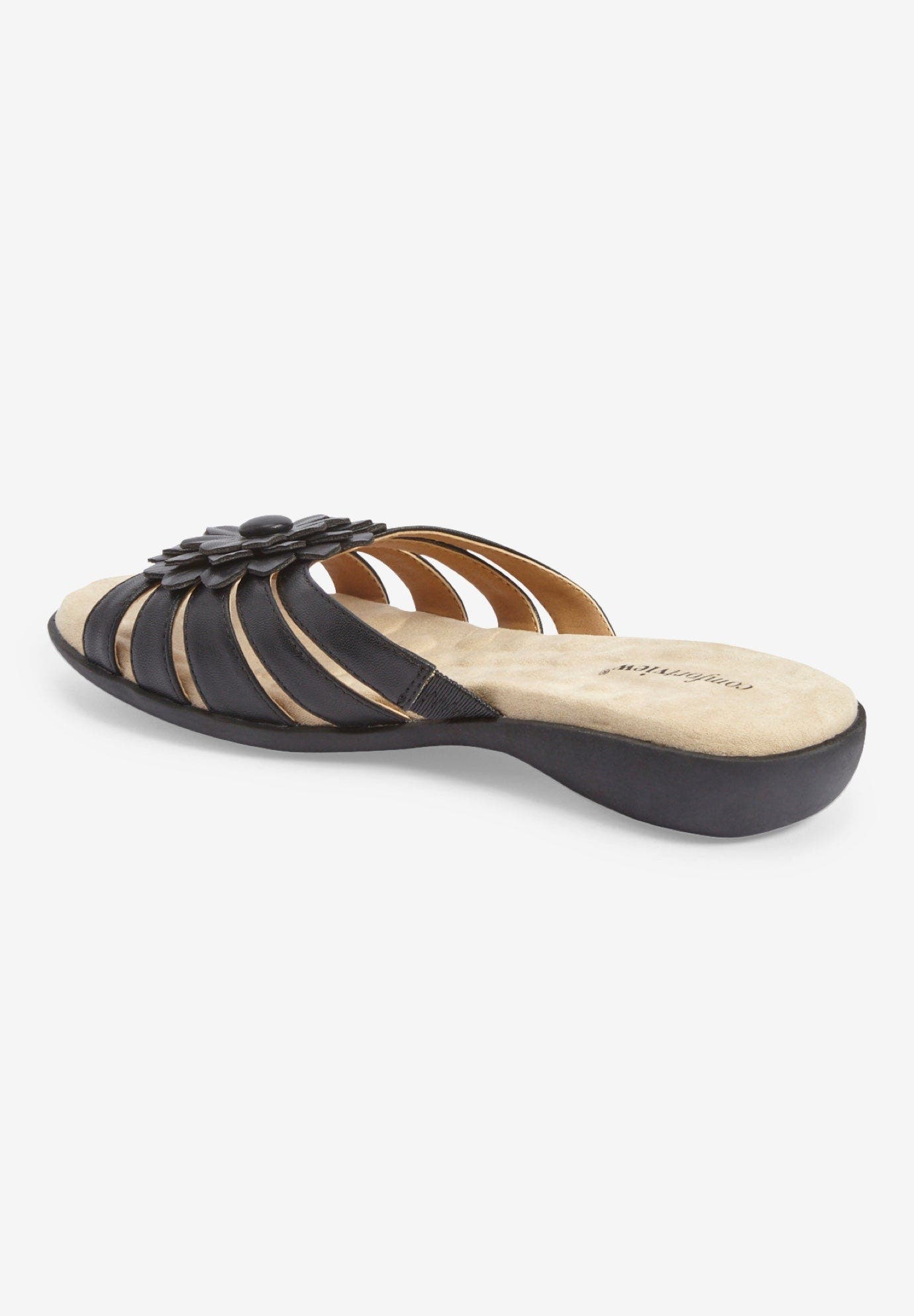 Comfortview The Abigail Slip On Sandal, Alternate, color, Black