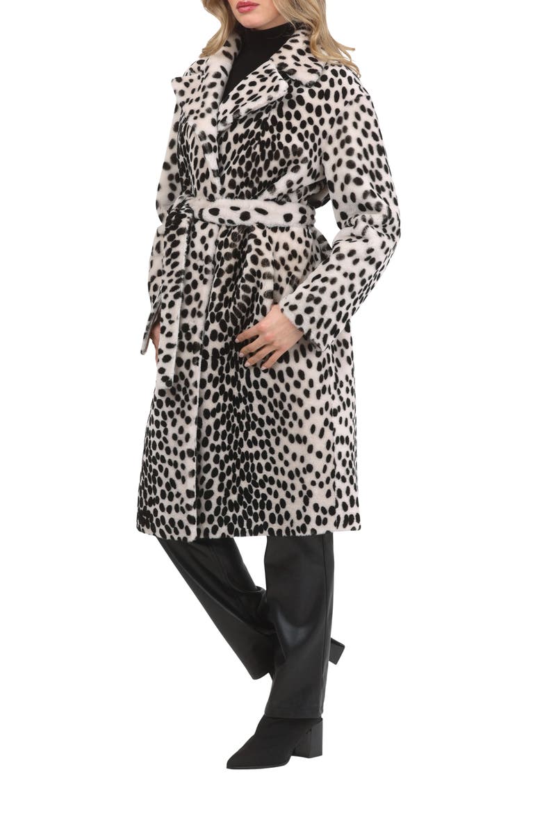 Genuine Shearling Short Coat, Reversible, Alternate, color, BEIGE/BLACK SPOTTED/GOLD